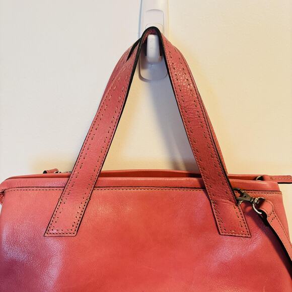 Fossil Bag Womens Pink Leather Y2K Top Handle Medium Crossbody Purse Handbag - Picture 4 of 11